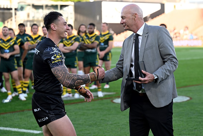 Greg Peters with Charnze Nicoll-Klokstad.