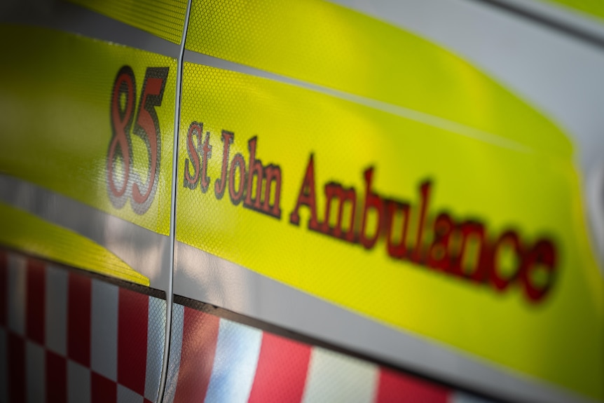 St John sign on side of ambulance