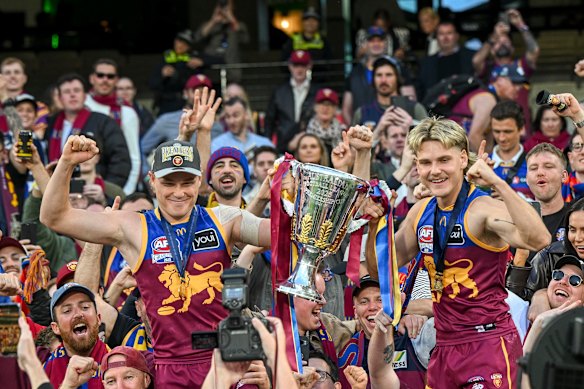 The Brisbane Lions won just five games in 2018. Last season they won their second premiership in a row.