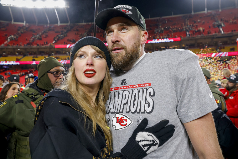 Taylor Swift and Travis Kelce.
