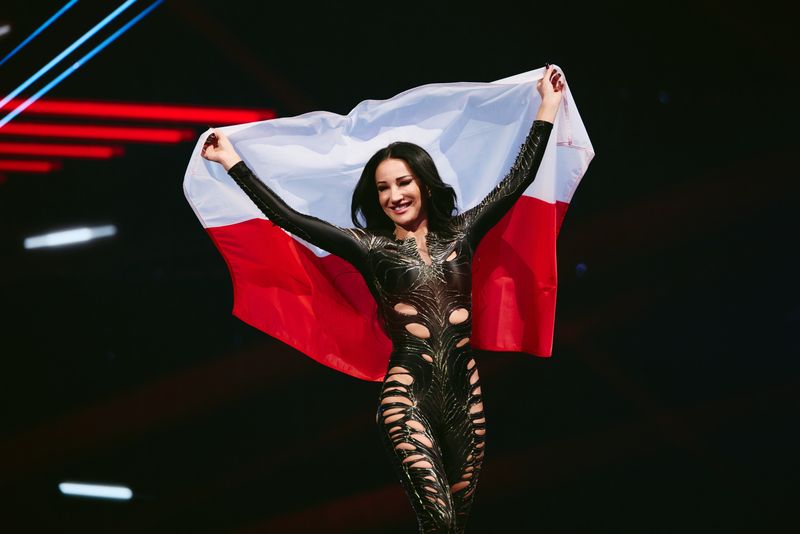 Justyna Steczkowska flew the Polish flag at the Grand Final in Basel