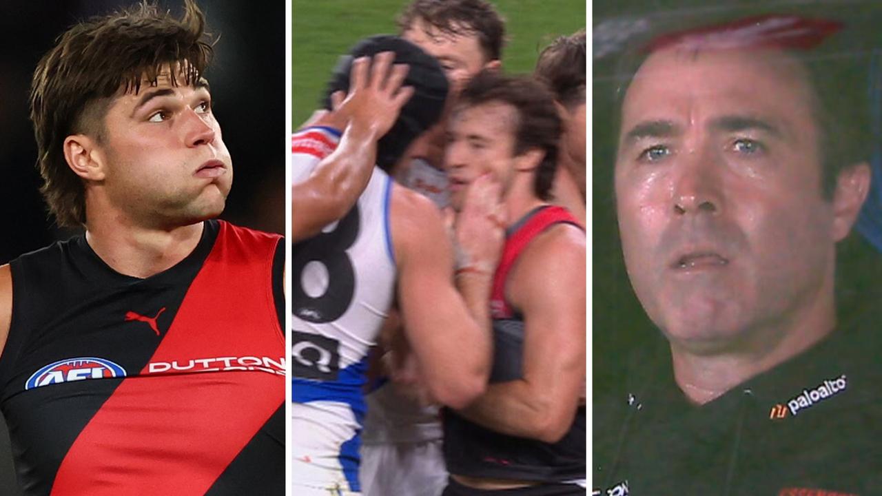 AFL results 2026, Essendon Bombers lose to North Melbourne Kangaroos Round 3, Tristan Xerri wipes blood, blog, 10-year losing streak over
