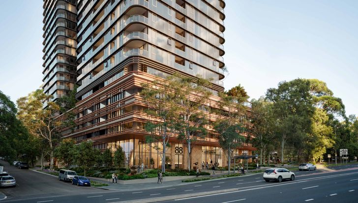 Beneath the towers, a four-level podium will accommodate shared dining, and work-from-home and games rooms.