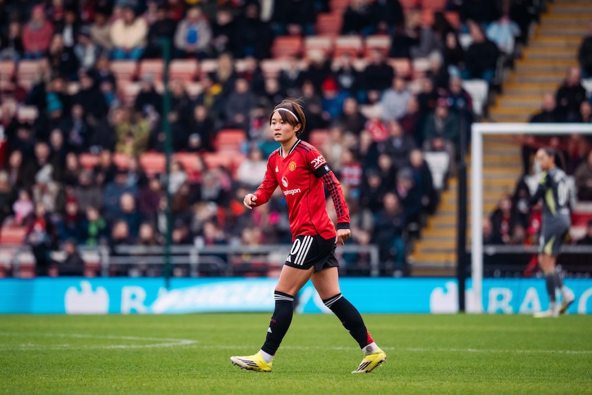 Hinata Miyazawa of Manchester United walking on field during the Barclays Women's Super League.