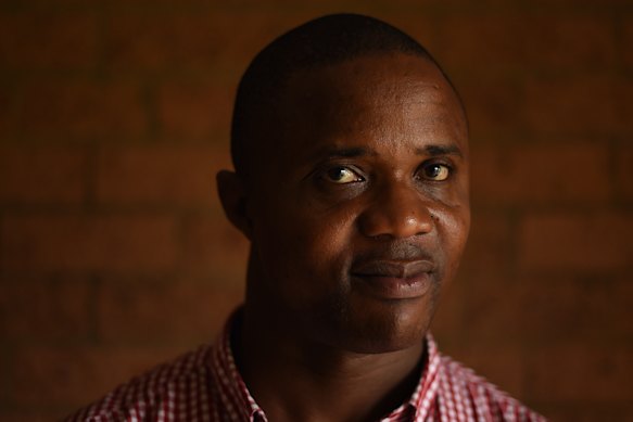 Lamin Tucker (pictured in 2016) was captain of the Sierra Leone athletics team at the 2006 Melbourne Commonwealth Games. He sought asylum and now lives in Sydney. 