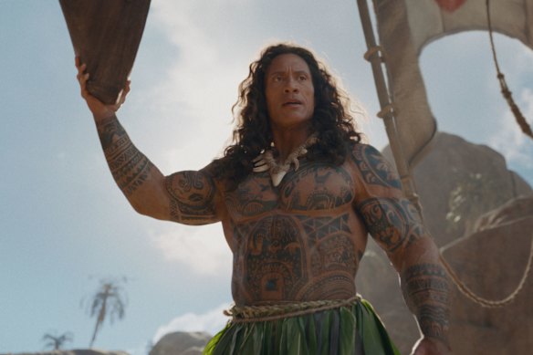 Dwayne Johnson as Maui in Moana.