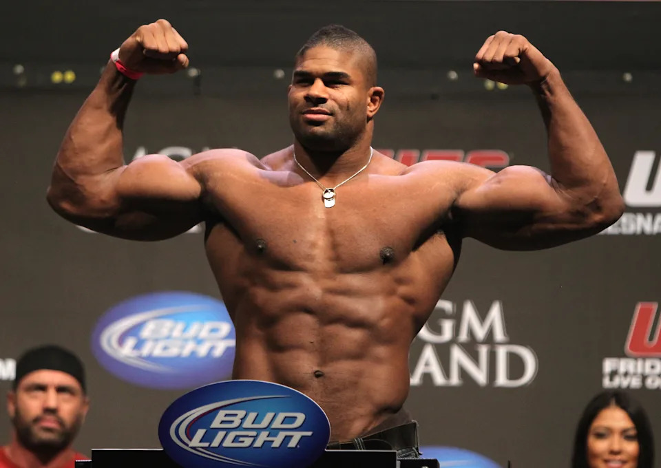 LAS VEGAS, NV - DECEMBER 29:  Alistair Overeem weighs in during the UFC 141 Official Weigh In at the MGM Grand Garden Arena on December 29, 2011 in Las Vegas, United States.  (Photo by Josh Hedges/Zuffa LLC/Zuffa LLC via Getty Images)