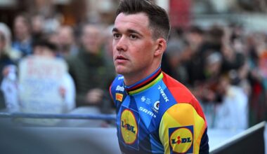 PAVIA, ITALY - MARCH 20: Mads Pedersen of Denmark and Team Lidl - Trek during the team presentation prior to the 117th Milano-Sanremo 2026 / #UCIWT / on March 20, 2026 in Pavia, Italy. (Photo by Dario Belingheri/Getty Images)