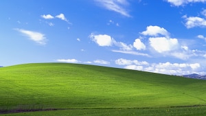 Microsoft XP default wallpaper Bliss, taken by National Geographic photographer Charles O'Rear.