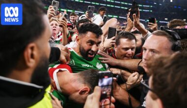 The moment Alex Johnston broke the NRL's try-scoring record was pure humanity