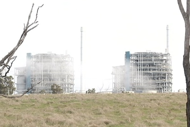 Smoke rising from a power station