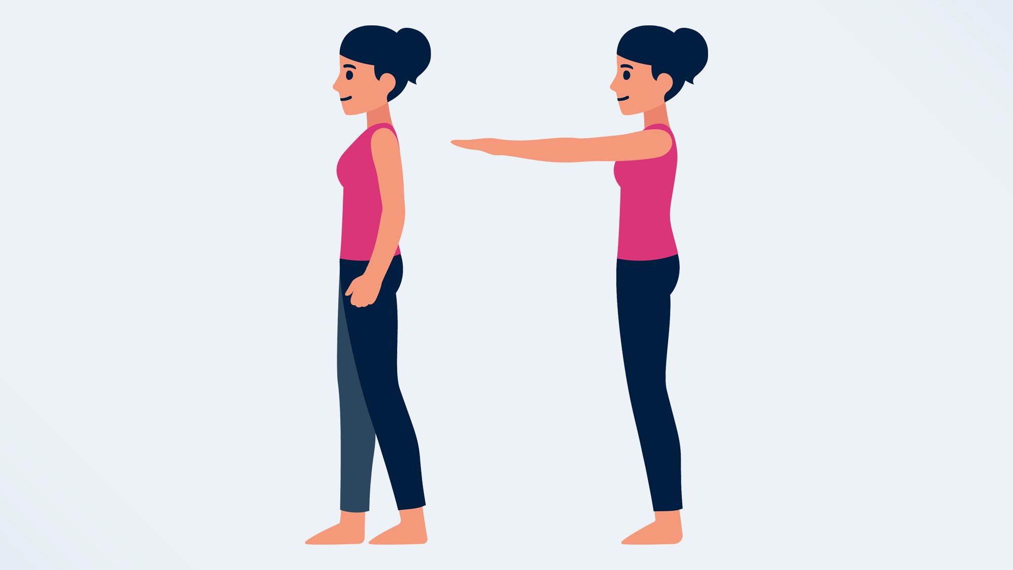 a woman doing the tandem stance