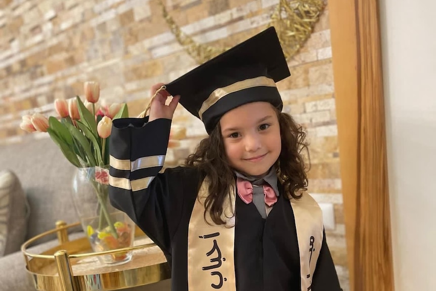 Six-year-old Hind Rajab in an image shared by the Palestinian Red Cresent Society.