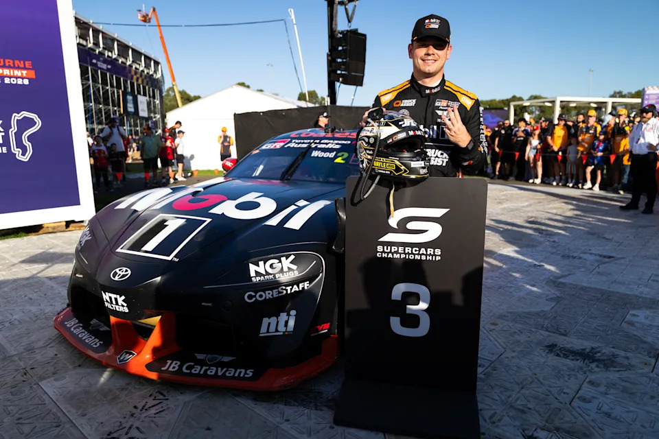 Ryan Wood after claiming third in the Supercars sprint in Melbourne.