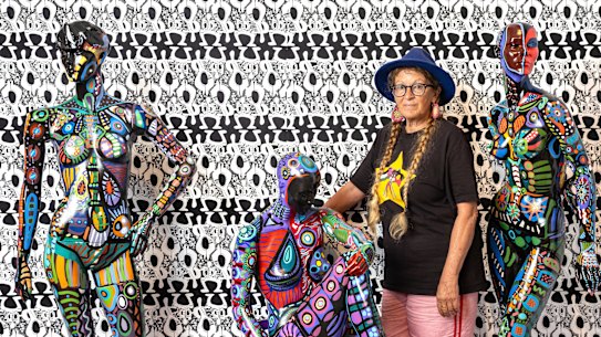 More than 100 artworks form part of Bronwyn Bancroft’s major retrospective stretching back 50 years.