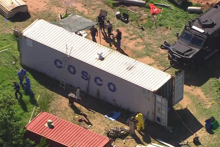 An aerial shot of the Dezi Freeman hideout