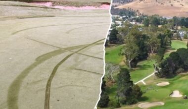 Royal Hobart Golf Club greens vandalised by bike hooligans