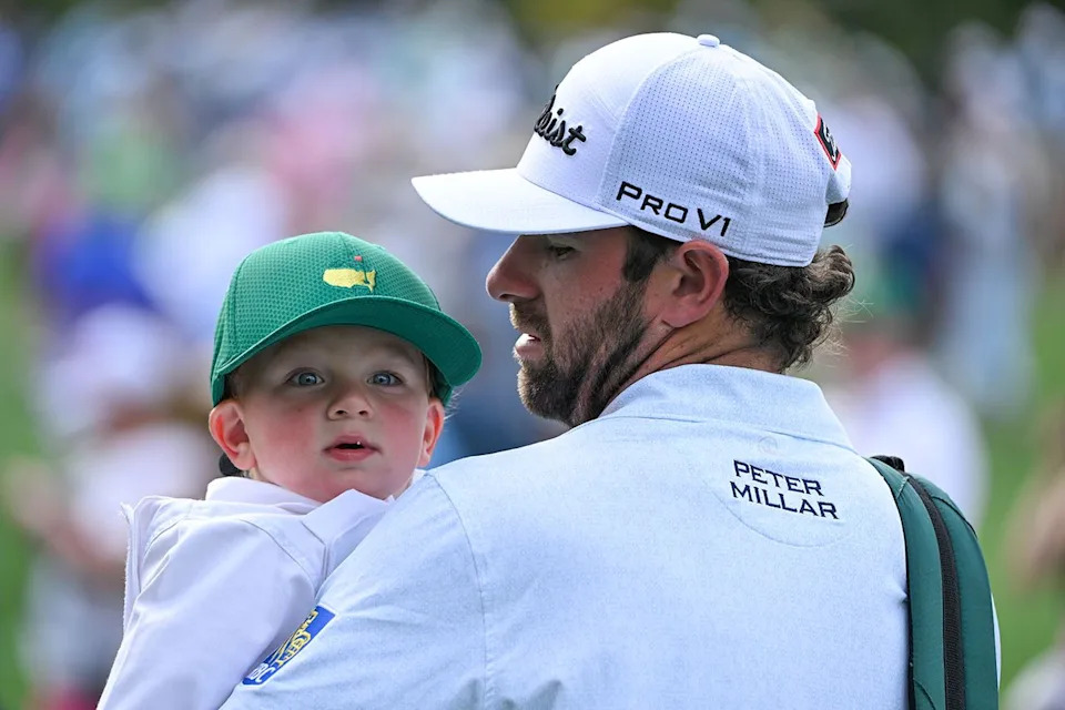 Cameron Young with his family during the Par-3 Contest prior to Masters Tournament at Augusta National Golf Club on April 10, 2024 in Augusta, Georgia.Credit: Ben Jared/PGA TOUR via Getty