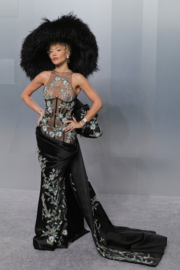 Rita Ora in a dress by Tamara Ralph.