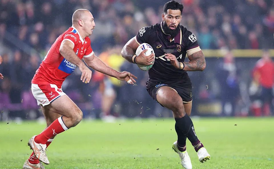 Payne Haas in action for the Brisbane Broncos.