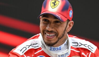 Lewis Hamilton grinning at the 2026 Chinese Grand Prix