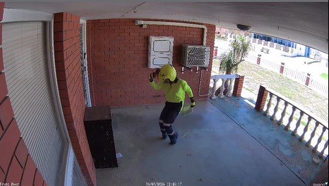 Australia Post worker Tom Sorgiovanni busts a move while on a delivery in Geraldton.