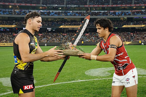 Daniel Rioli (now at Gold Coast) and Alwyn Davey jnr, who was delisted by Essendon. 