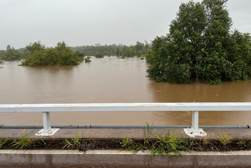 A bridge over a swollen river