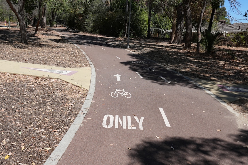 A bike lane runs through a reserve