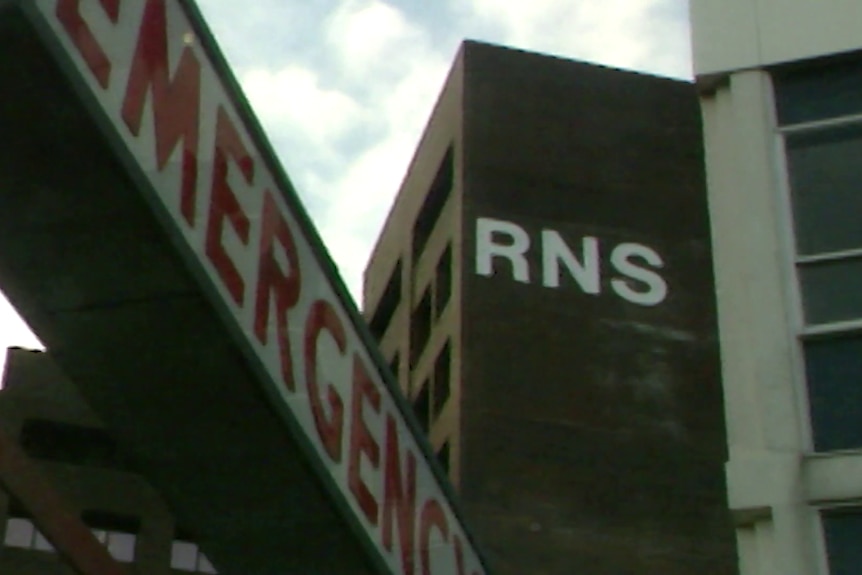 An historic portrait shot of a hospital taken in the 1990s.