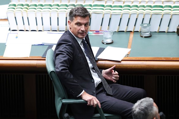 Opposition Leader Angus Taylor during question time on Monday.