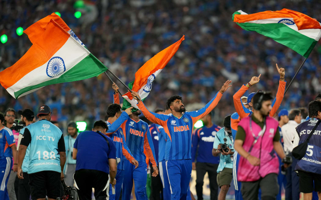 New Zealand Blackcaps v India, Hardik Pandya of India celebrates after wining the ICC Men’s T20 World Cup Grand Final at Narendra Modi Stadium, Ahmedabad, India on Sunday 8 March 2026. Photo credit: MB Media / Photosport