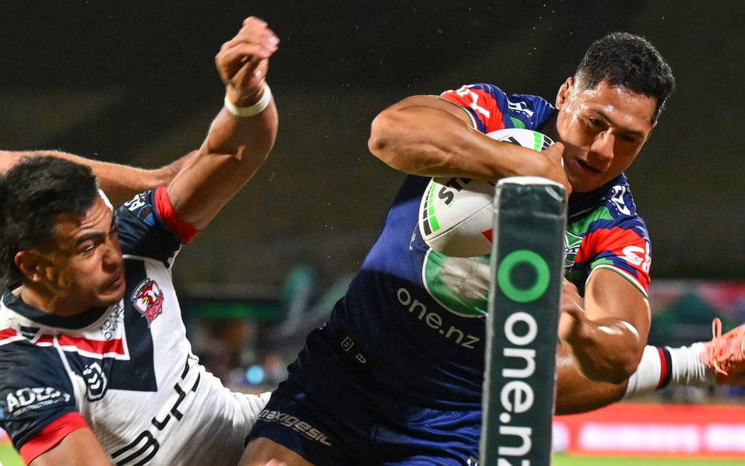Roger Tuivasa-Sheck of the Warriors, NZ Warriors v Sydney Roosters, round 1 NRL Telstra Premiership rugby league match at Go Media Stadium.