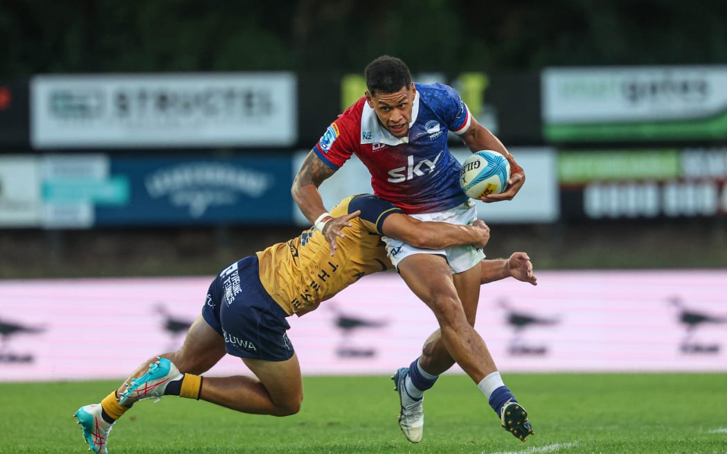 Moana Pasifika's Solomon Alaimalo. Super Rugby Pacific match - Moana Pasifika v Western Force at the Navigation Homes
Stadium, Pukekohe, 27th February 2026. Copyright photo: Shane Wenzlick / www.photosport.nz