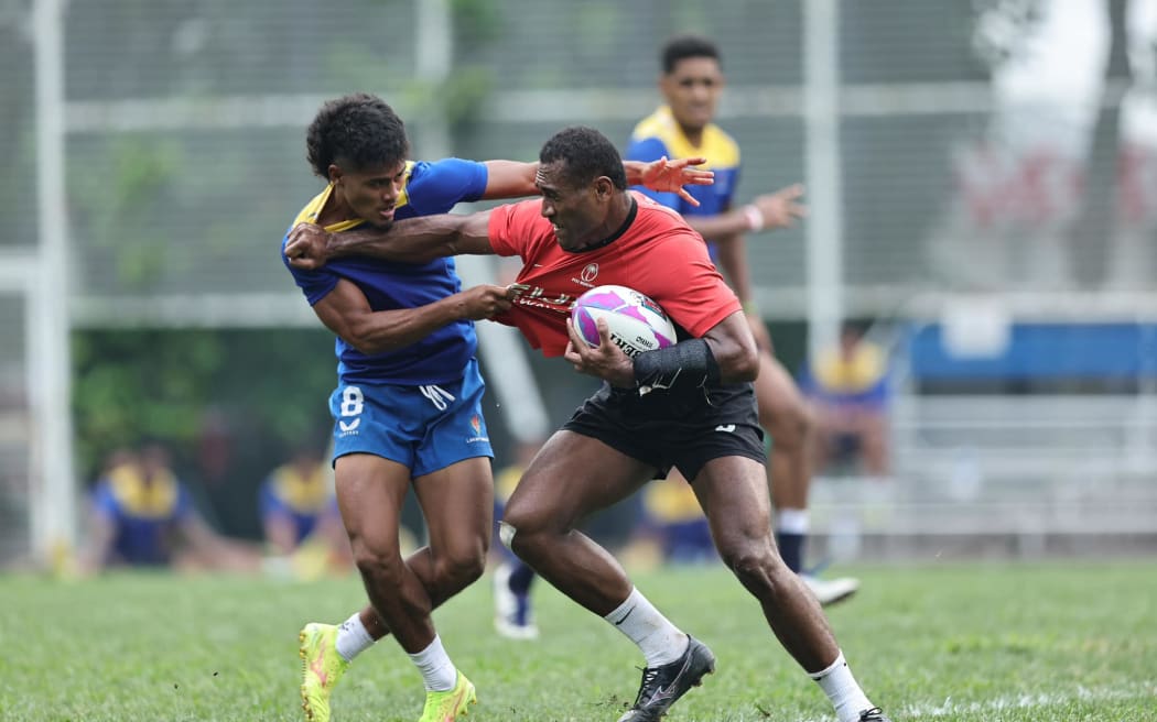 Fiji and Samoa join training session prior to the Cathay/ HSBC Hong Kong Sevens at So Kon Po Recreation Ground on 2 April, 2024 in Hong Kong, China. Photo credit: Mike Lee - KLC fotos for World Rugby