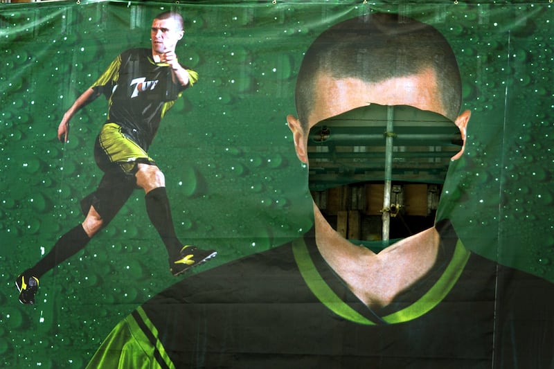 A Roy Keane hoarding defaced in Dublin in 2002 after the Saipan incident. Photograph: Tom Honan/INPHO