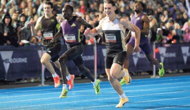 Lachie Kennedy outpoints Gout Gout in blockbuster 200m showdown at Melbourne’s Maurie Plant Meet