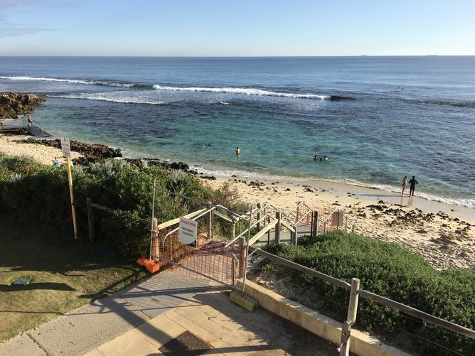 Sand replenishment works are often required at Mettams Pool due to erosion.