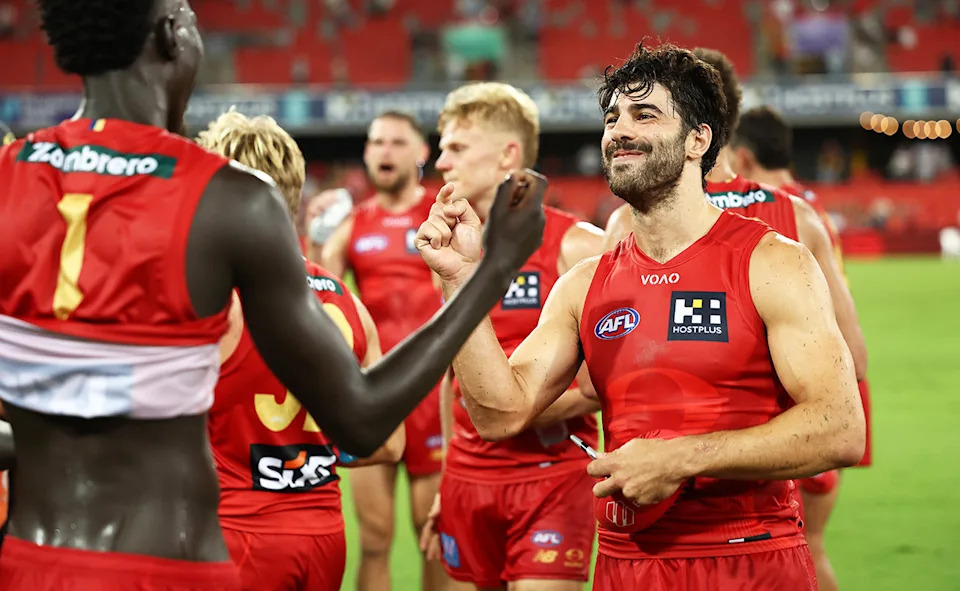 Christian Petracca, pictured here after starring in his first AFL game for Gold Coast.