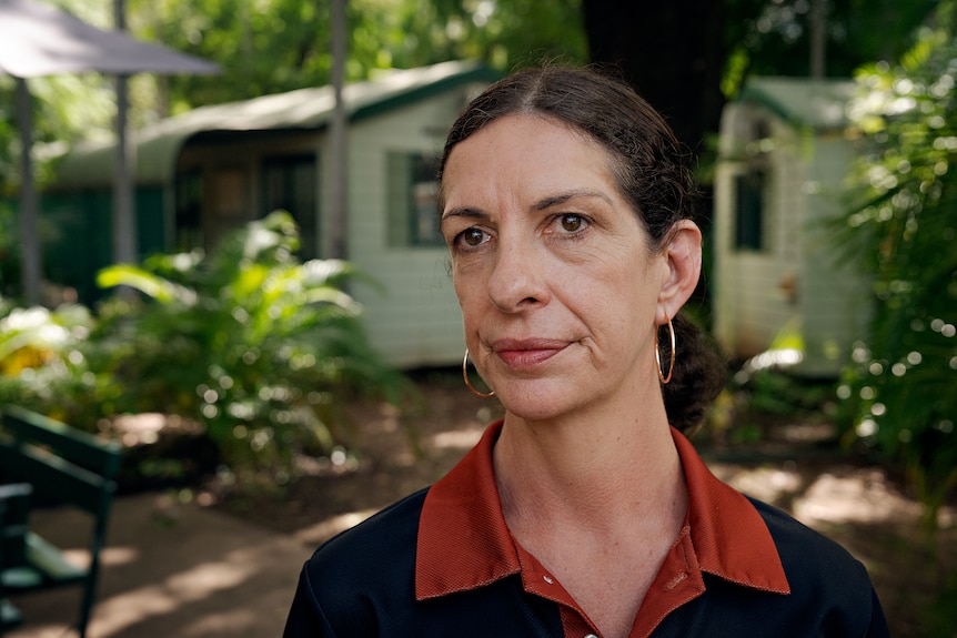 A woman standing outside.