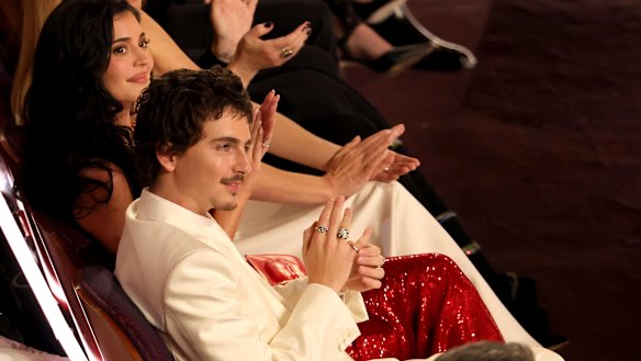 Butt of jokes at the Oscar: Chalamet with girlfriend Kylie Jenner.