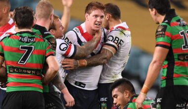 Sydney Roosters v South Sydney Rabbitohs, Dylan Napa demolition of Sam Burgess in epic front-row performance, video highlights
