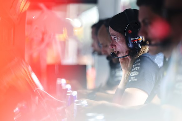 Red Bull principal strategist Hannah Schmitz has been delayed by the flight disruptions.