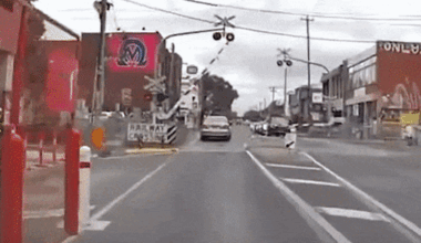 Video of train hitting car at Brunswick station shows boom gate lifting ahead of impact