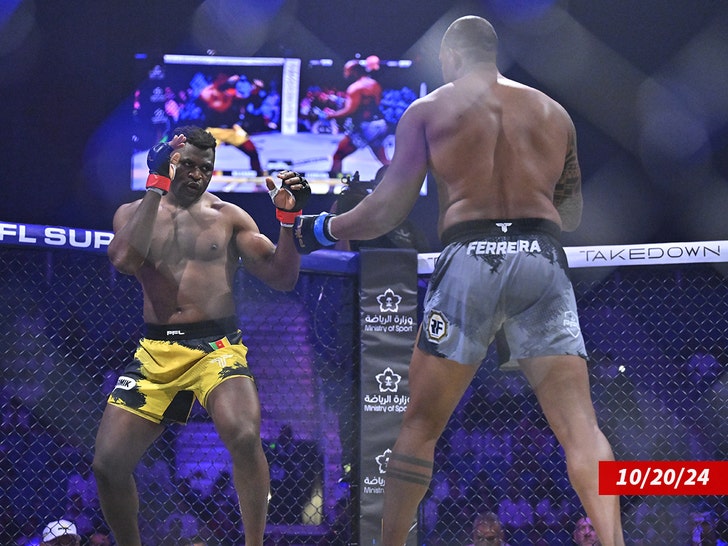 francis ngannou fight Renan Ferreira getty