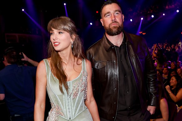Taylor Swift and Travis Kelce make their awards debut at the 2026 iHeartRadio Music Awards in Los Angeles.