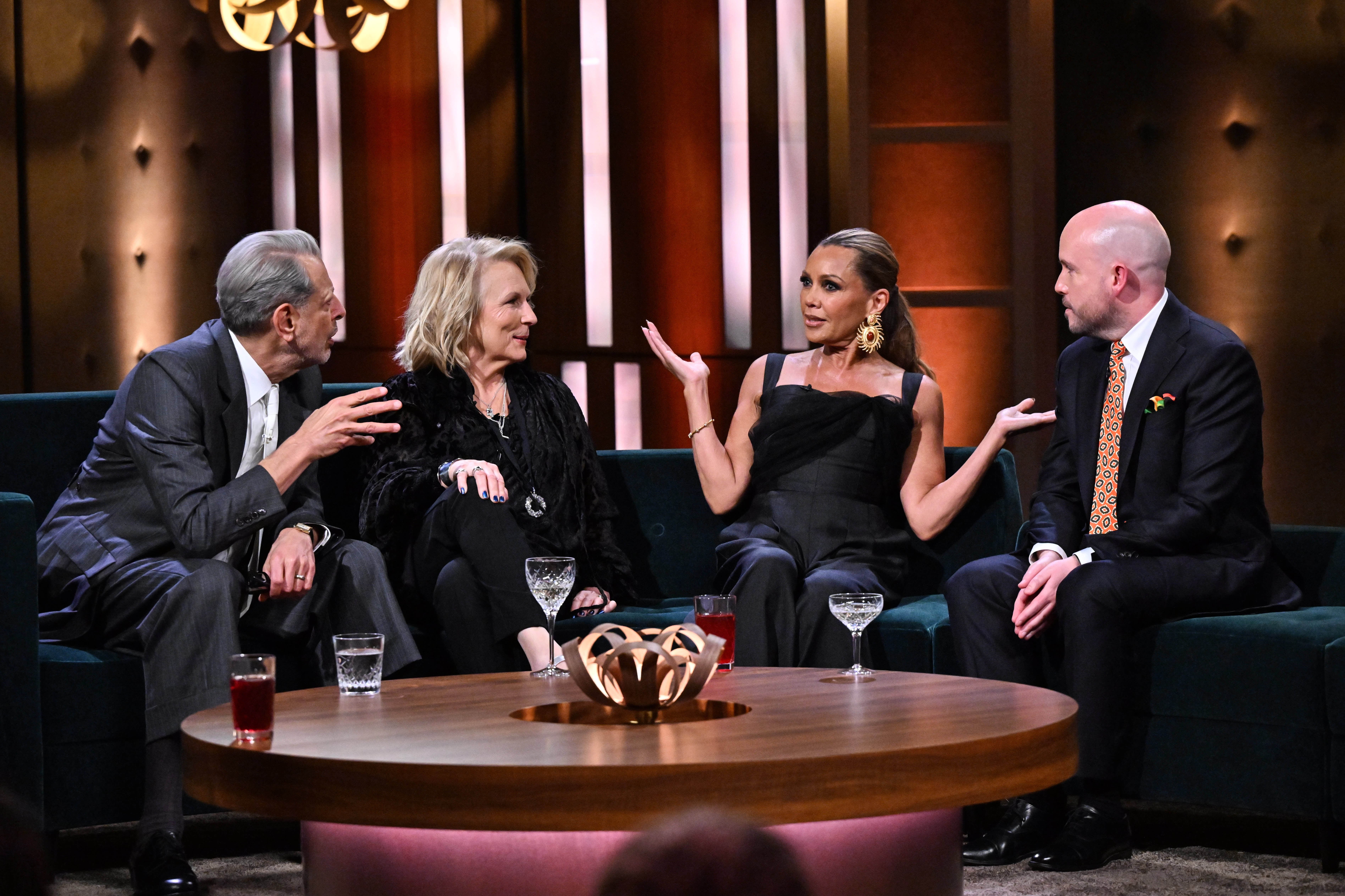 First-night guests: Jeff Goldblum, Jennifer Saunders, Vanessa Williams and Tom Allen