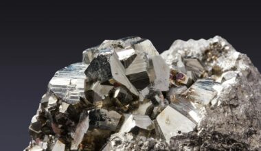 Close-up image of sparkling pyrite crystals showcasing their metallic luster.