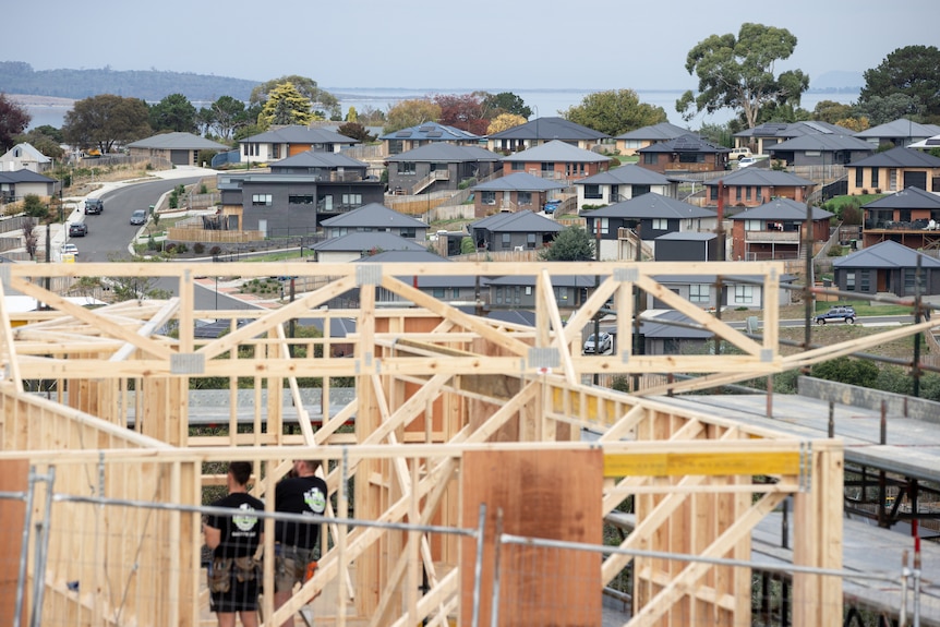 New houses in a sub division in Tasmania.
