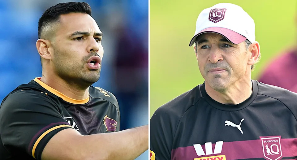 Pictured right to left, Billy Slater and Ben Te'o.